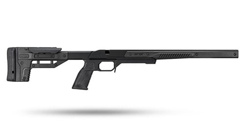 MDT Chassis Oryx gir justerbar vekt og balanse, med mulighet for vekttilpasning, MDT Elite Grip, og kompatibilitet med AICS magasiner.